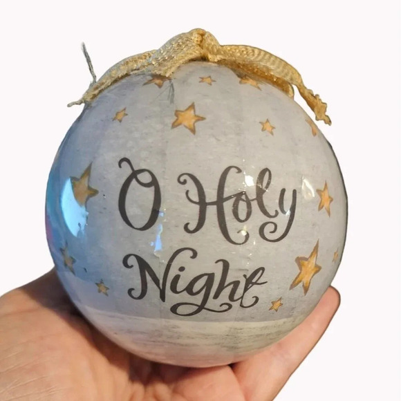 Pair of Burton + Burton Ball Ornaments Tina Wenke Nativity Oh Holy Night In Box - Picture 4 of 13